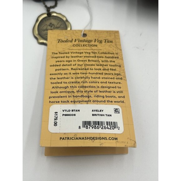 Patricia Nash Leather Aveley Tote British Tan Tooled New With Tags MSRP $179.00 - Picture 11 of 13